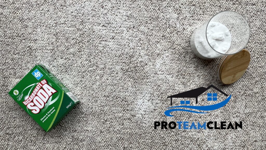 Carpet cleaning with baking soda